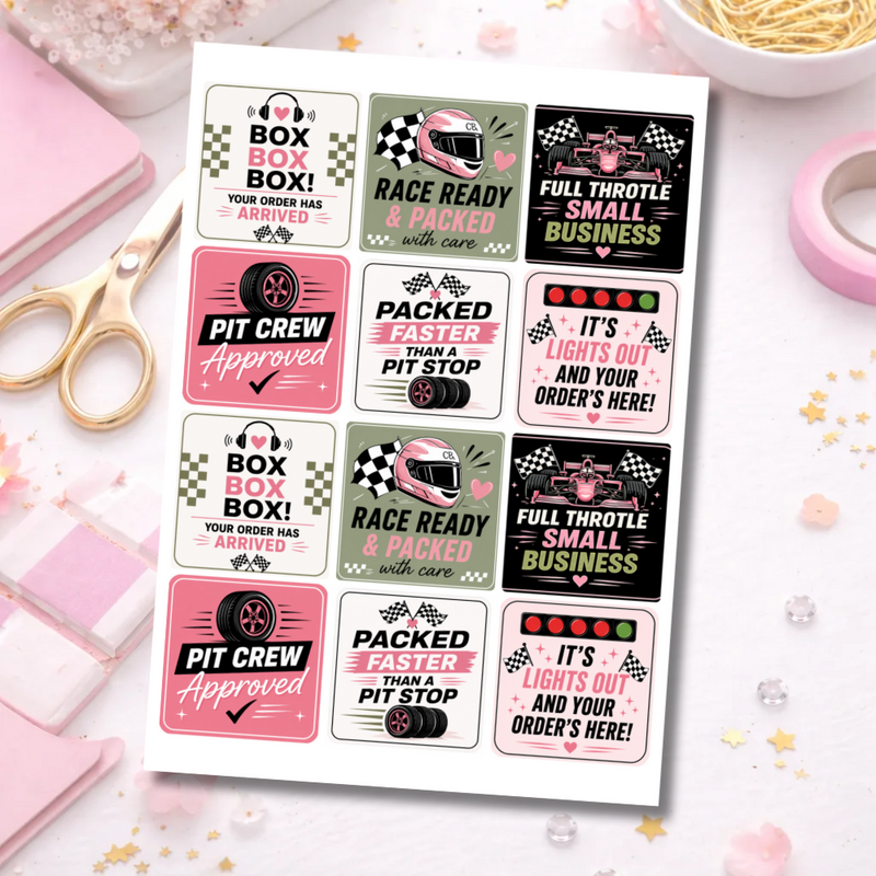 Formula 1 Business Stickers 65mm Square