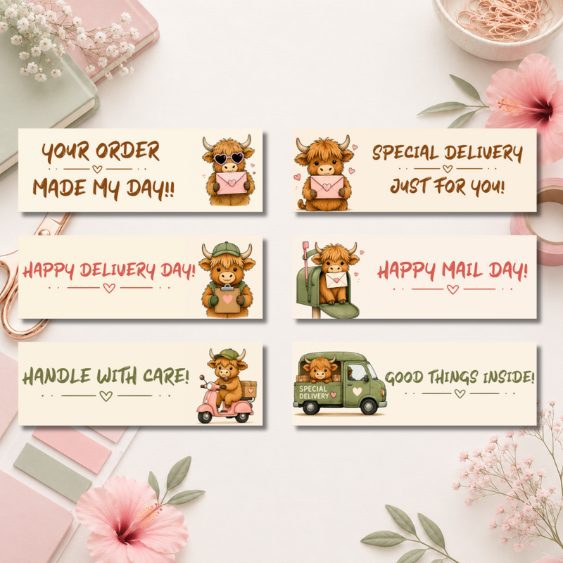 Cow Envelope Sealing Stickers