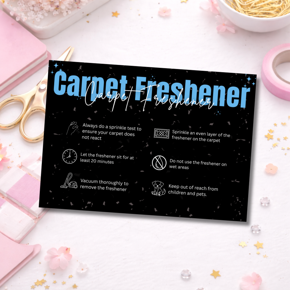 Carpet Freshener Care Cards Black