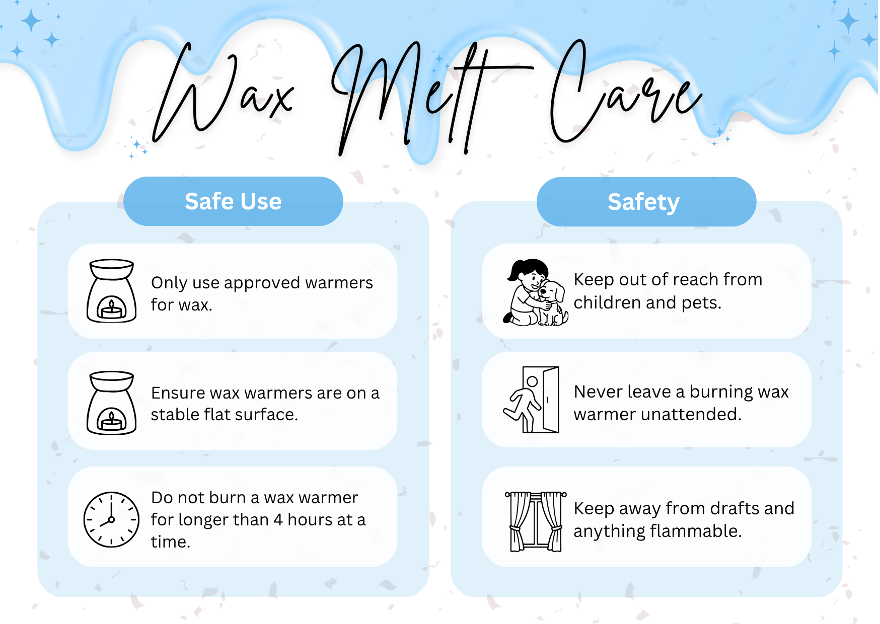 Digital Wax Melt Care Cards
