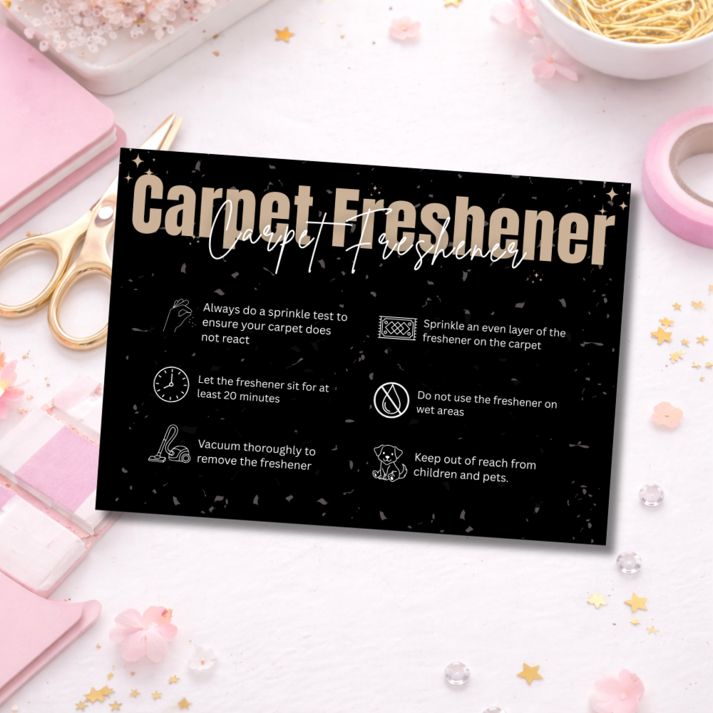 Carpet Freshener Care Cards Black
