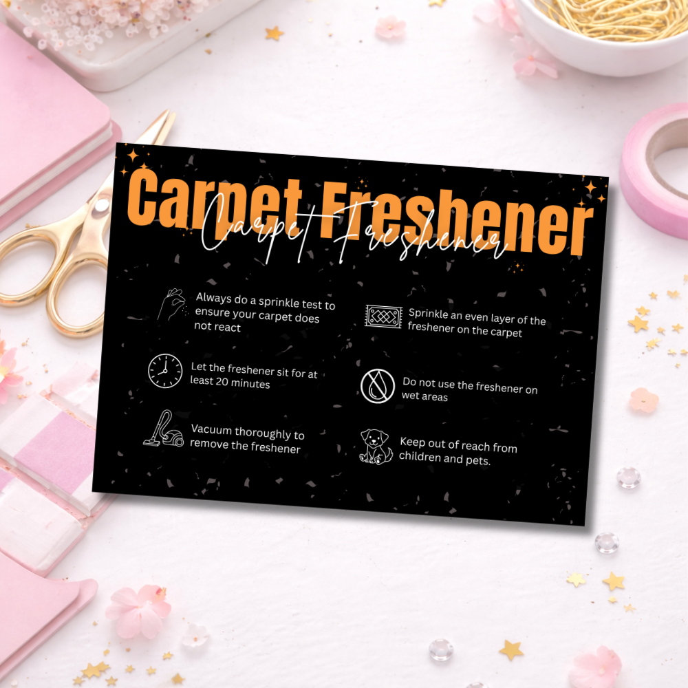 Carpet Freshener Care Cards Black