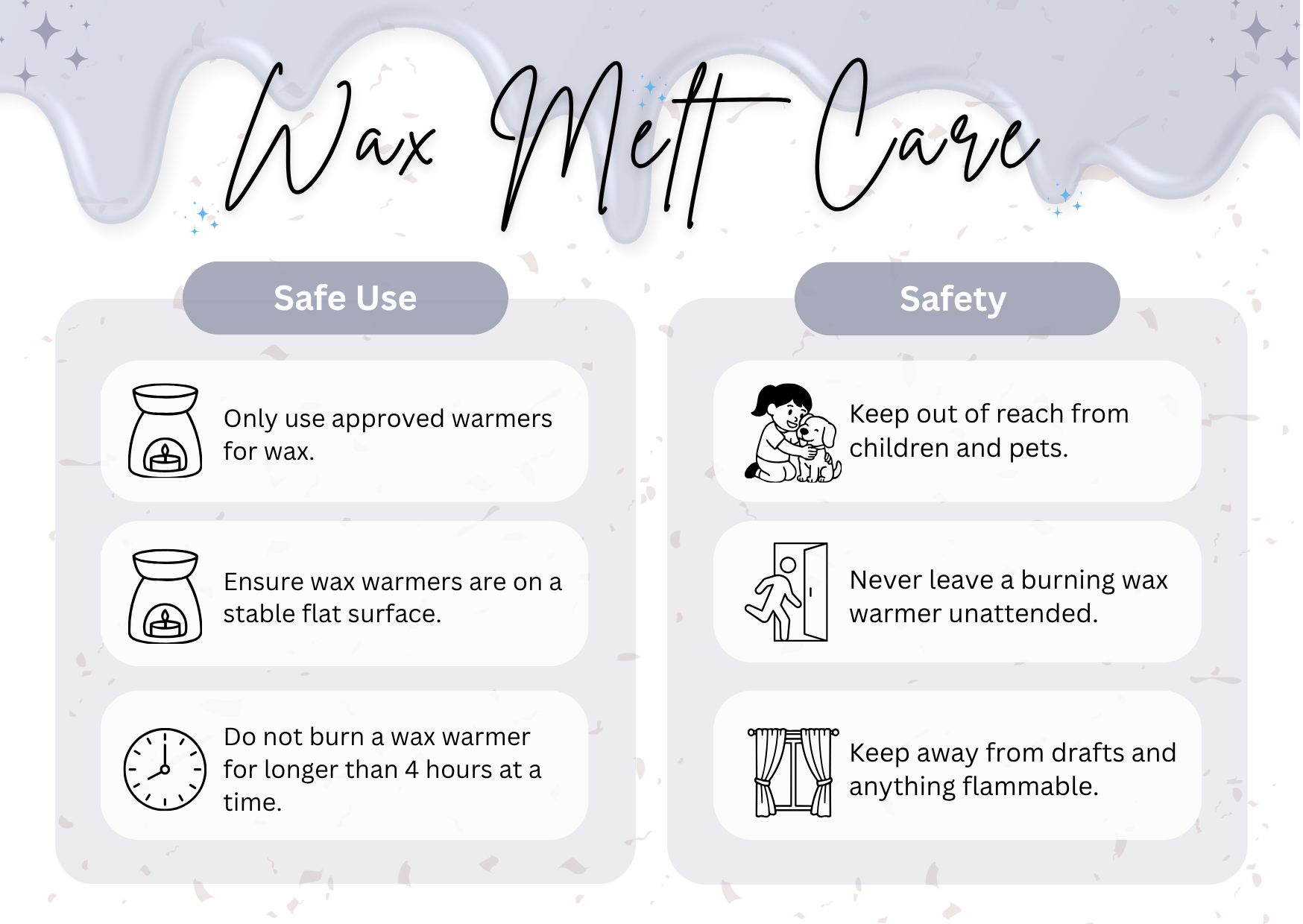 Digital Wax Melt Care Cards