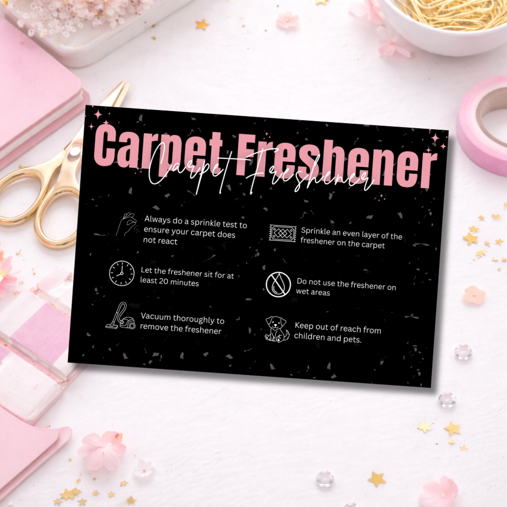 Carpet Freshener Care Cards Black
