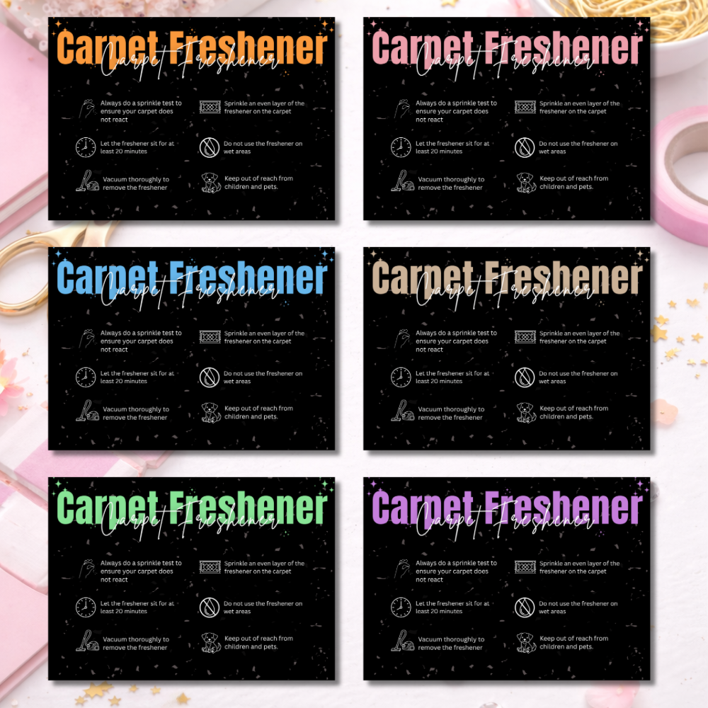 Carpet Freshener Care Cards Black
