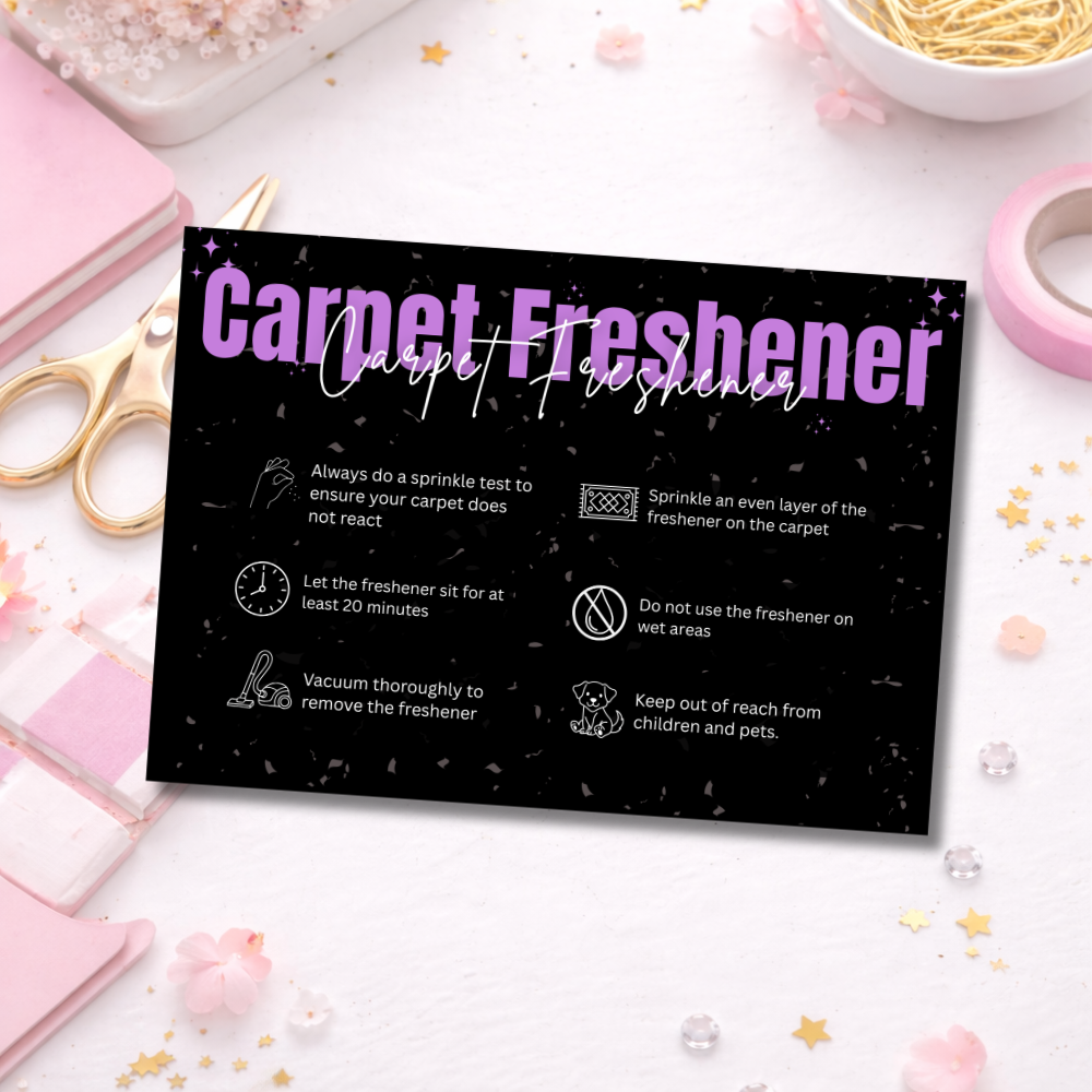 Carpet Freshener Care Cards Black