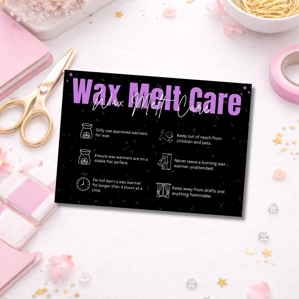 Black Wax Melt Care Cards
