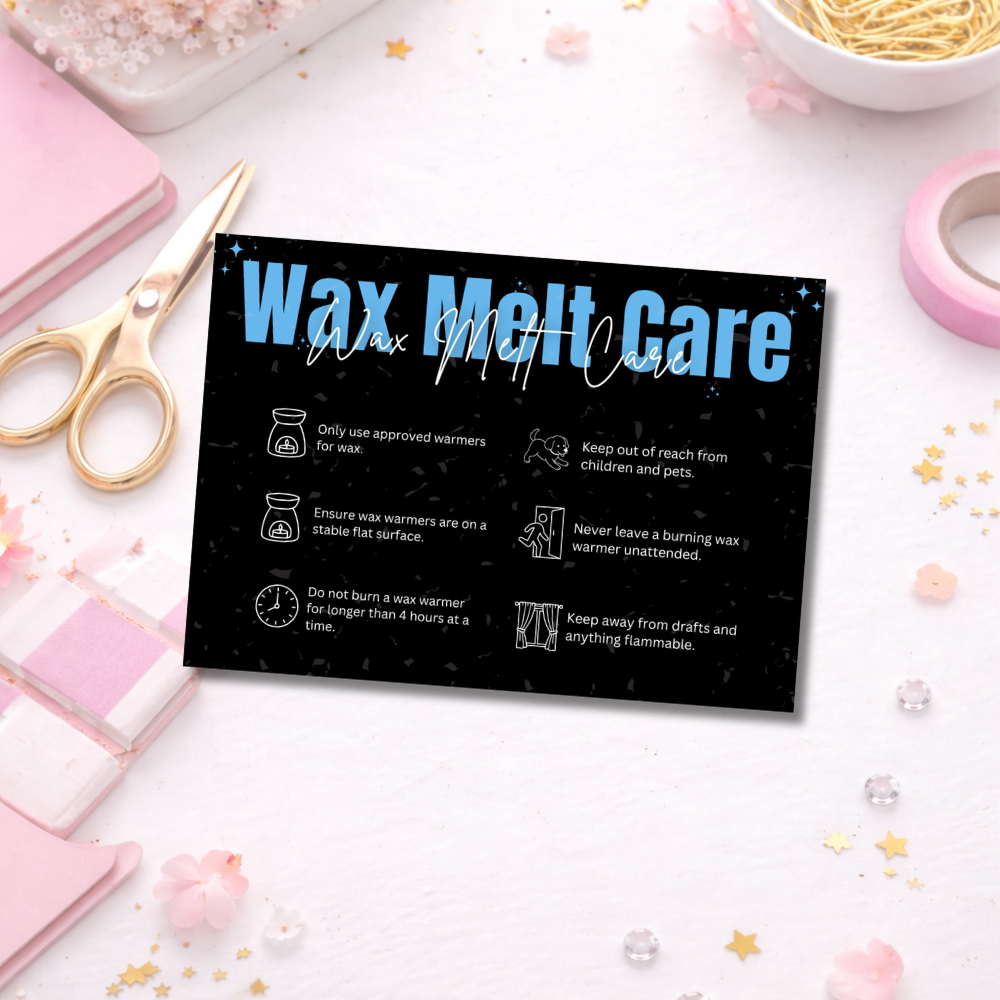 Black Wax Melt Care Cards