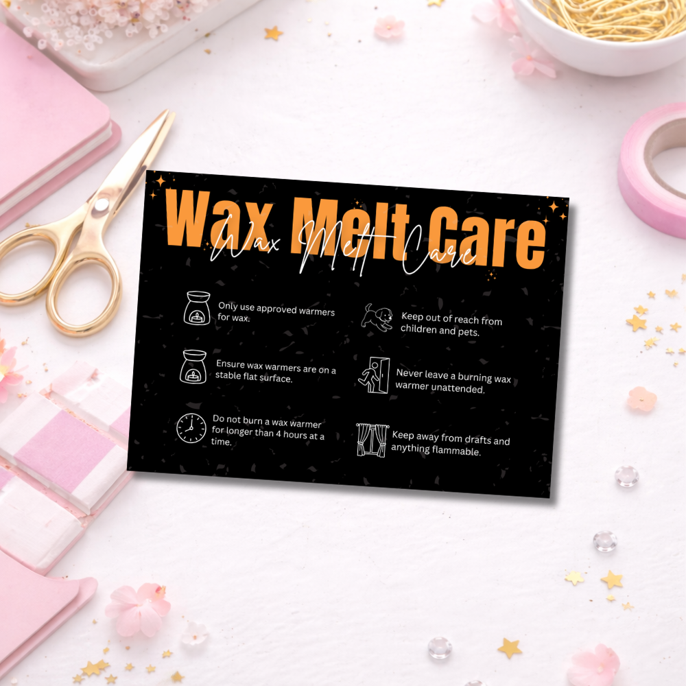 Black Wax Melt Care Cards