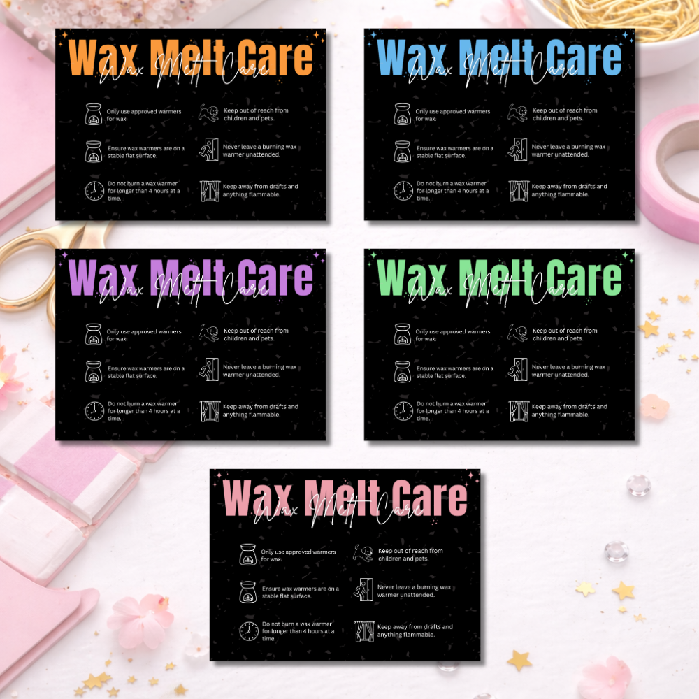 Black Wax Melt Care Cards