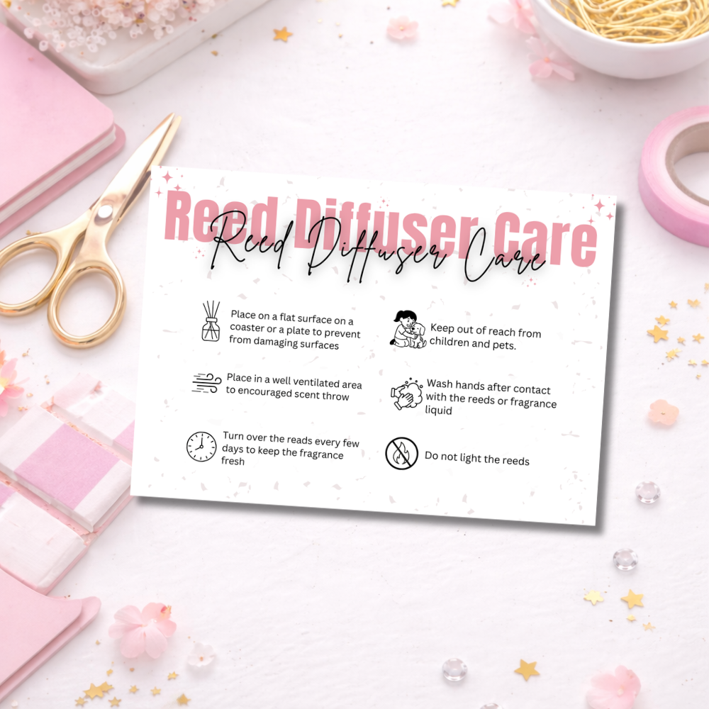Reed Diffuser Care Cards
