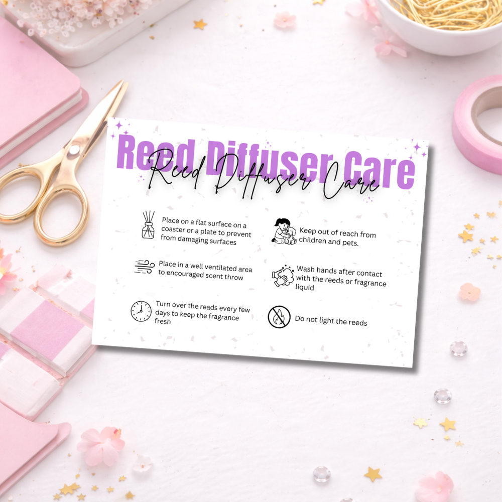 Reed Diffuser Care Cards