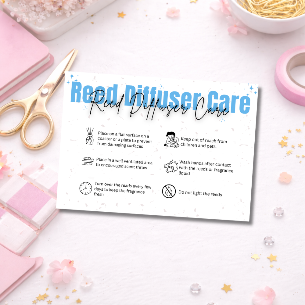 Reed Diffuser Care Cards
