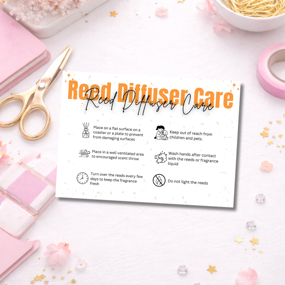 Reed Diffuser Care Cards