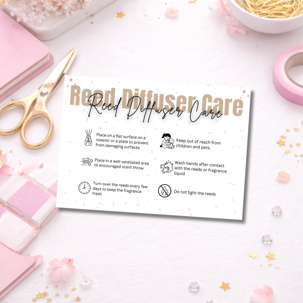 Reed Diffuser Care Cards