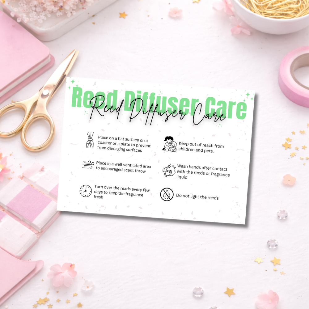 Reed Diffuser Care Cards