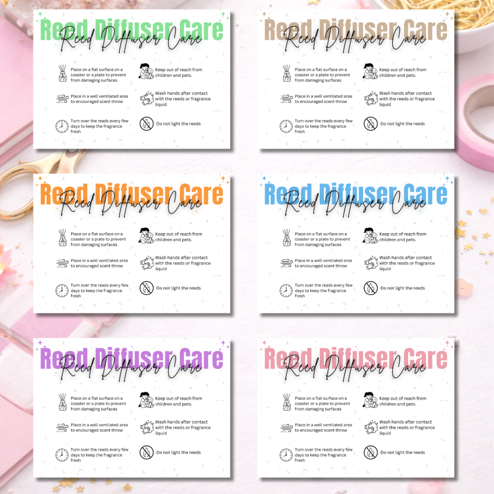 Reed Diffuser Care Cards
