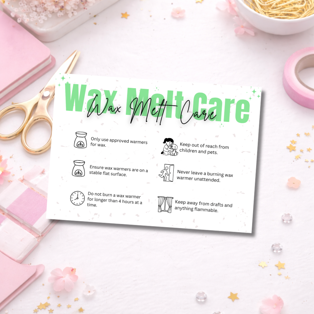 Wax Melt Care Cards
