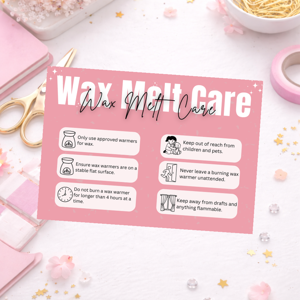 Coloured Wax Melt Care Cards