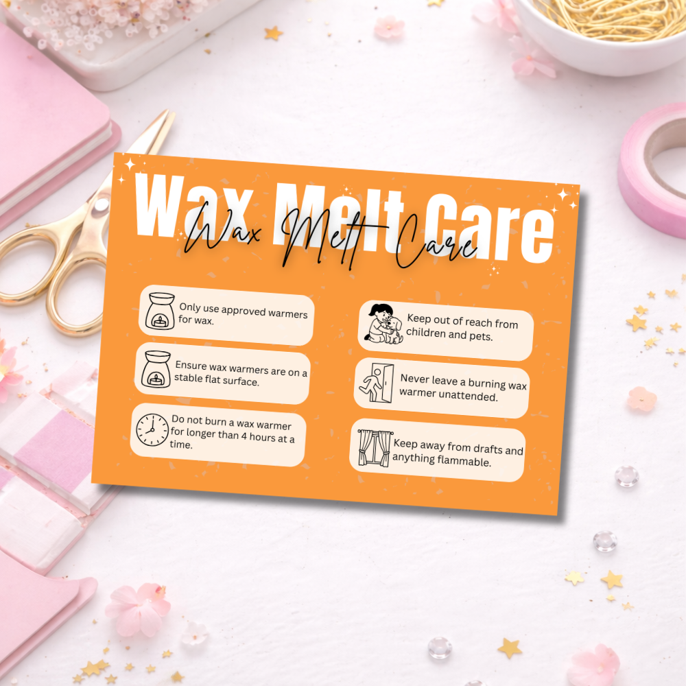 Coloured Wax Melt Care Cards