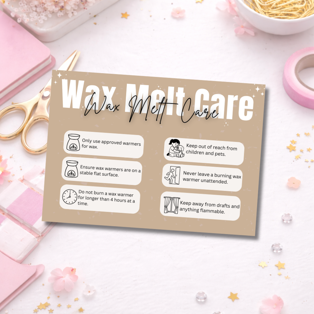 Coloured Wax Melt Care Cards