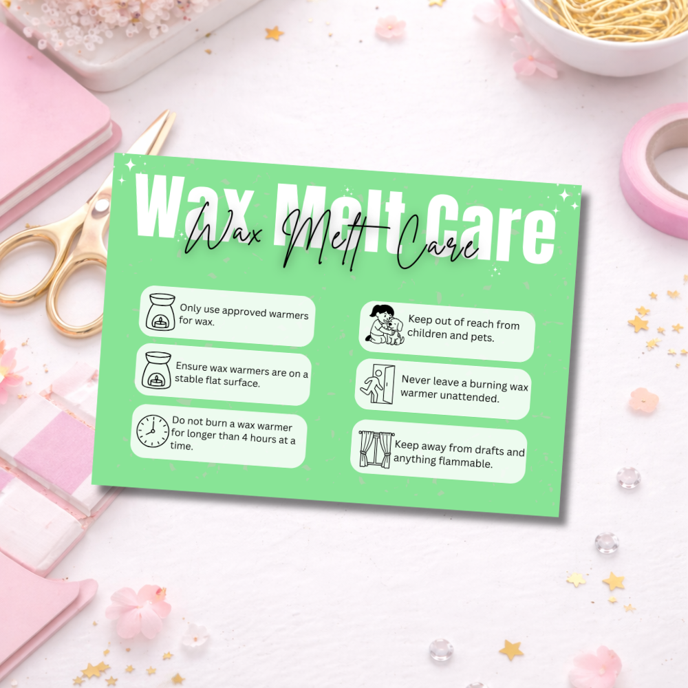 Coloured Wax Melt Care Cards