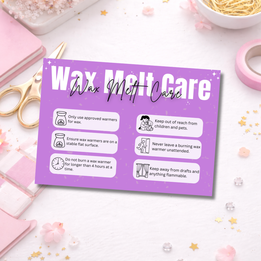 Coloured Wax Melt Care Cards