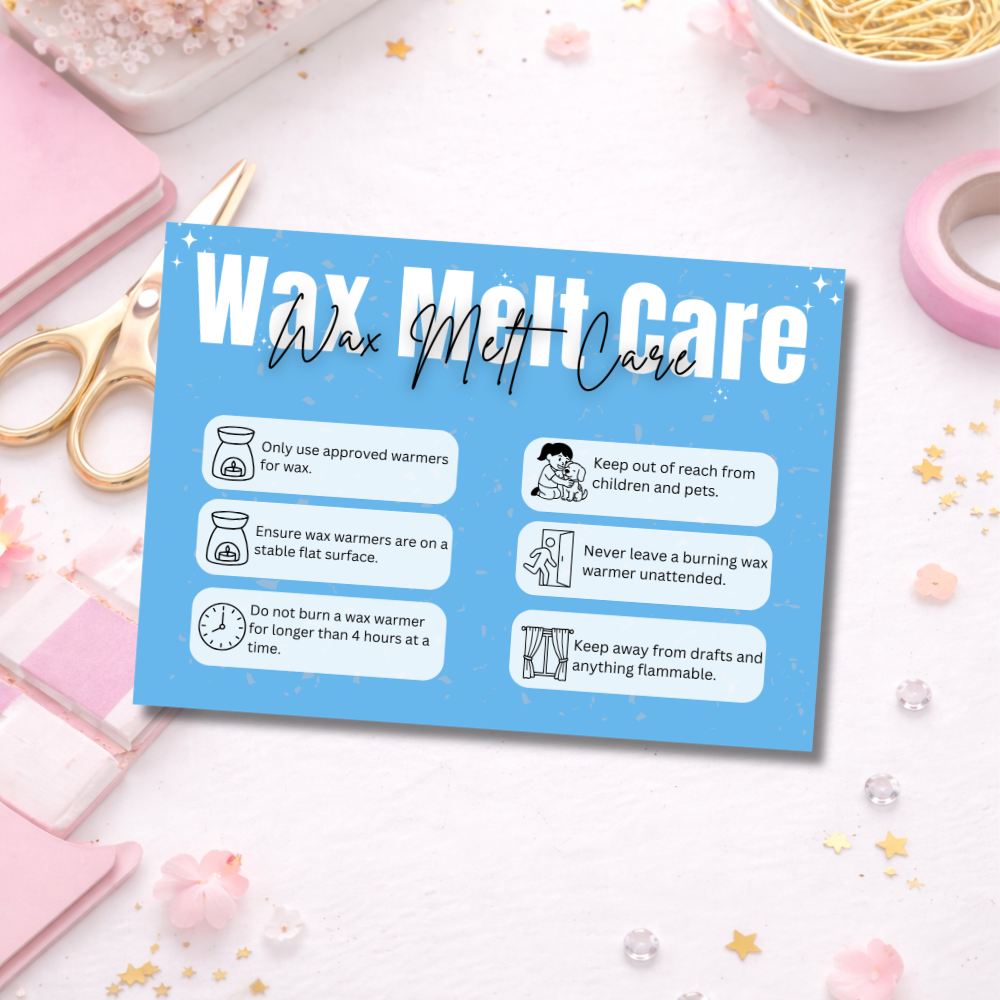 Coloured Wax Melt Care Cards