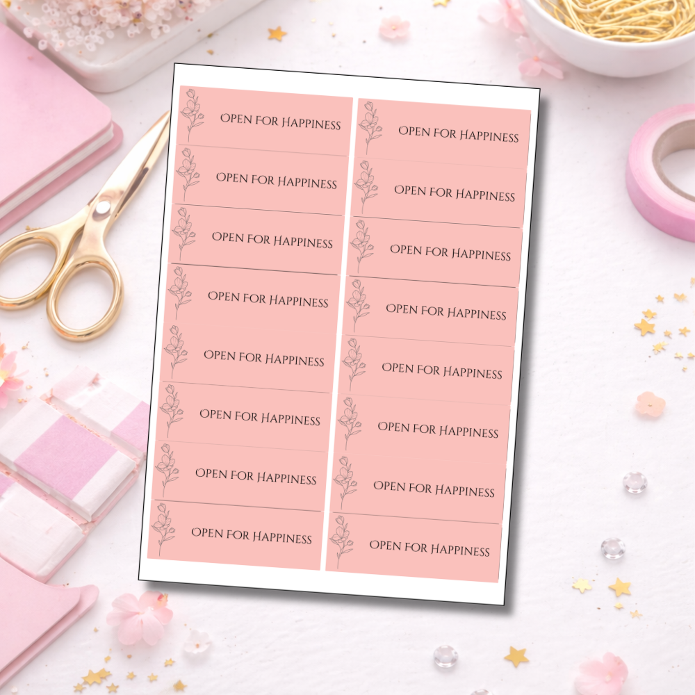 Happiness Sealing Stickers | Flower