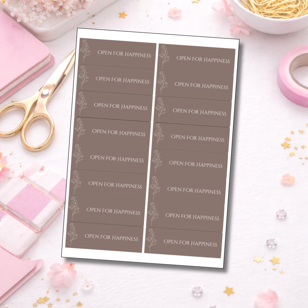Happiness Sealing Stickers | Flower