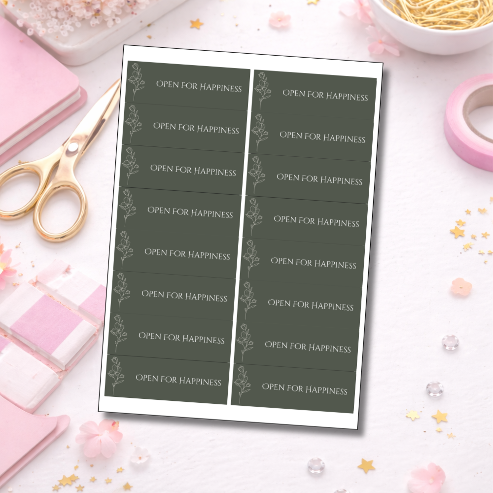 Happiness Sealing Stickers | Flower