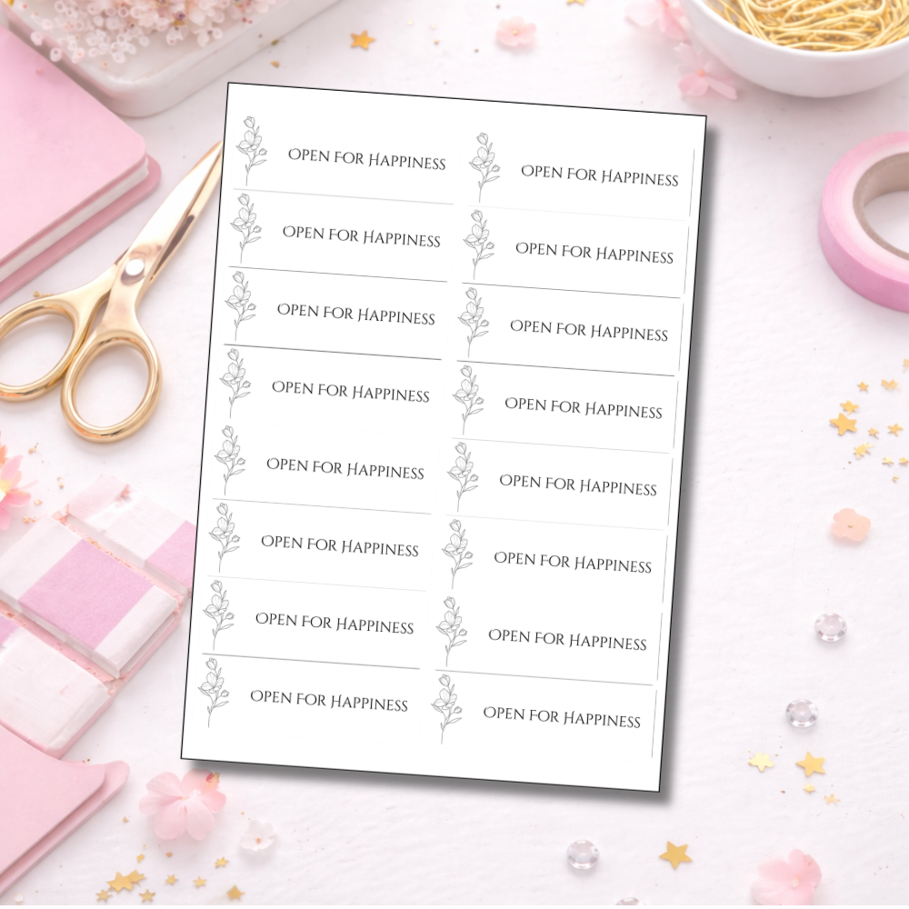 Happiness Sealing Stickers | Flower