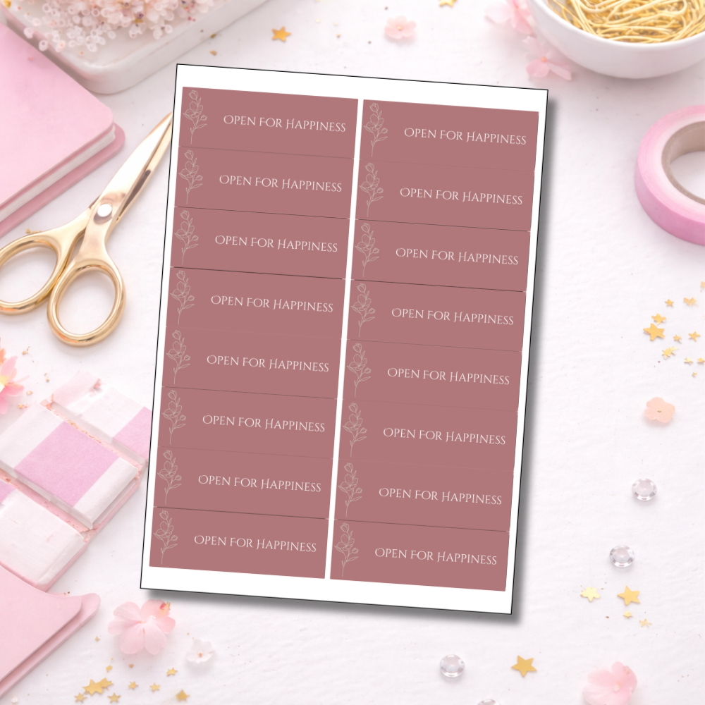 Happiness Sealing Stickers | Flower