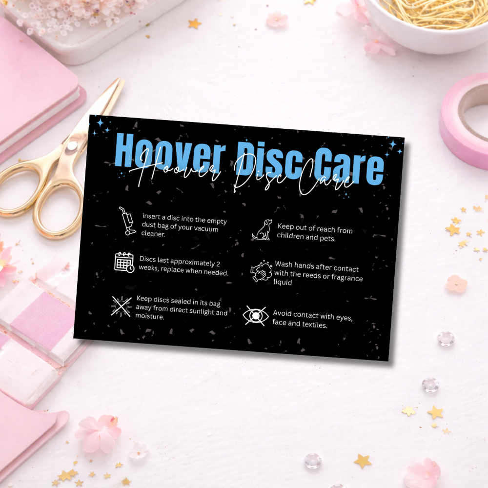 Black Hoover Disc Care Cards