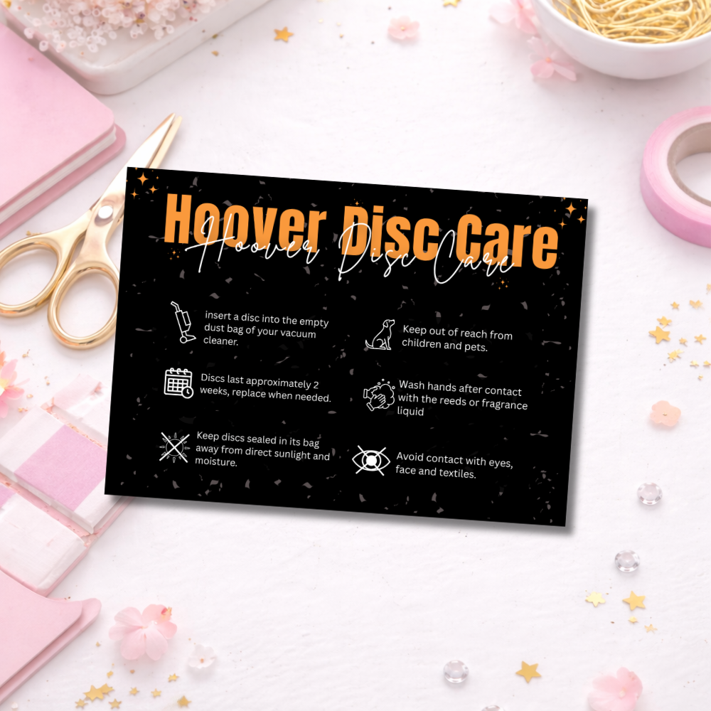 Black Hoover Disc Care Cards
