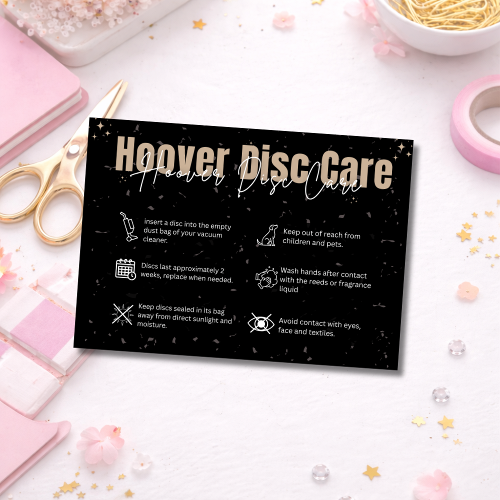 Black Hoover Disc Care Cards
