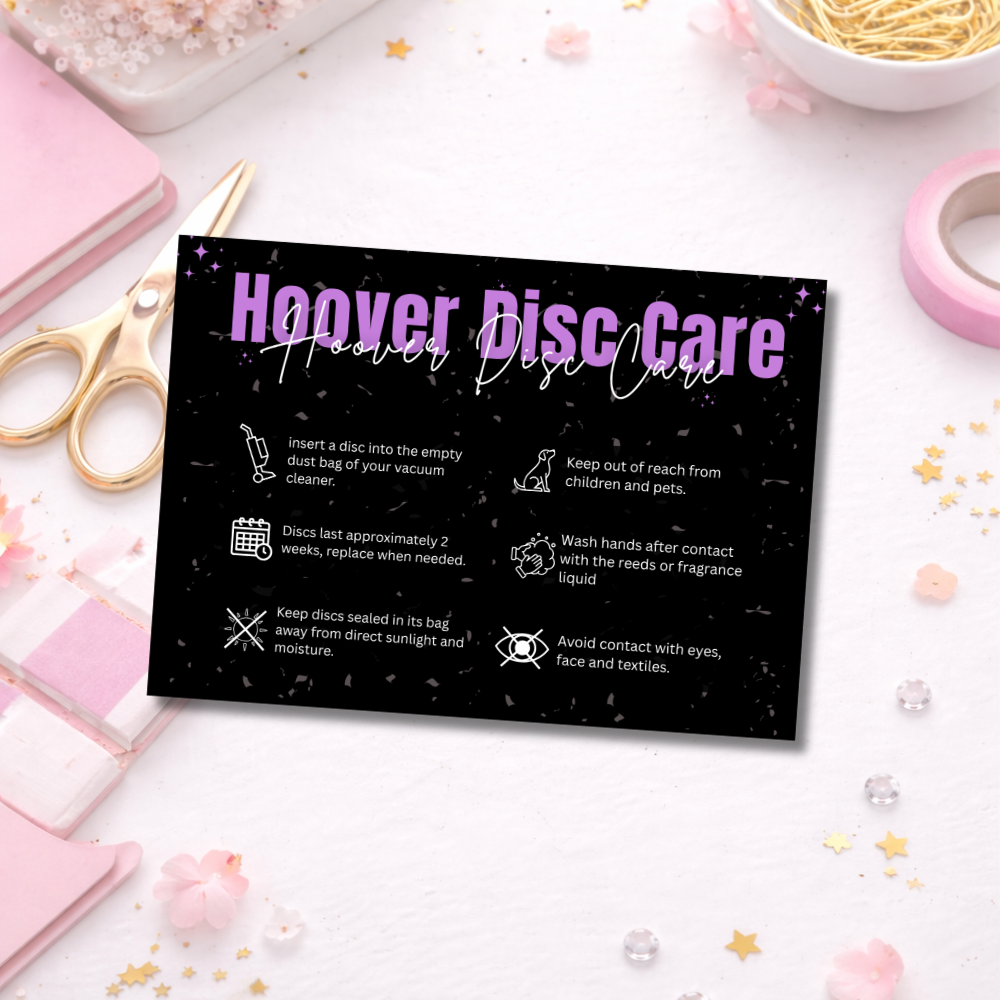 Black Hoover Disc Care Cards