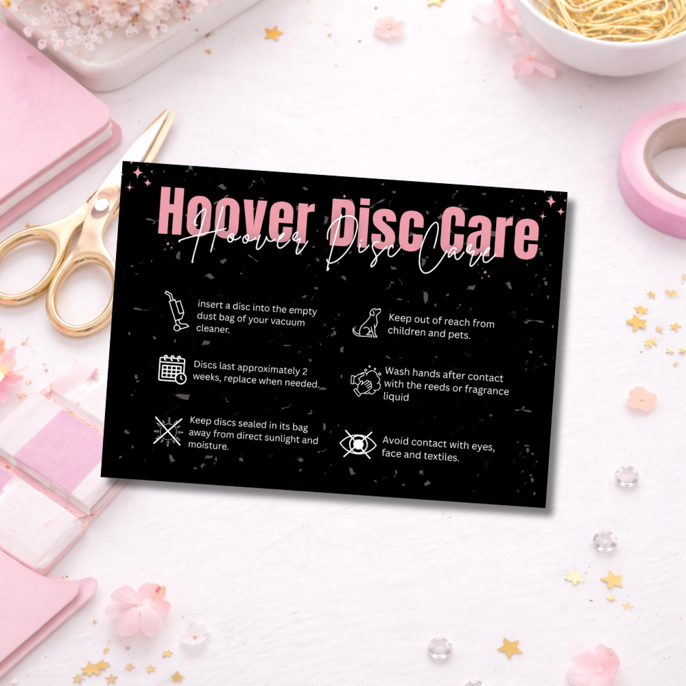 Black Hoover Disc Care Cards