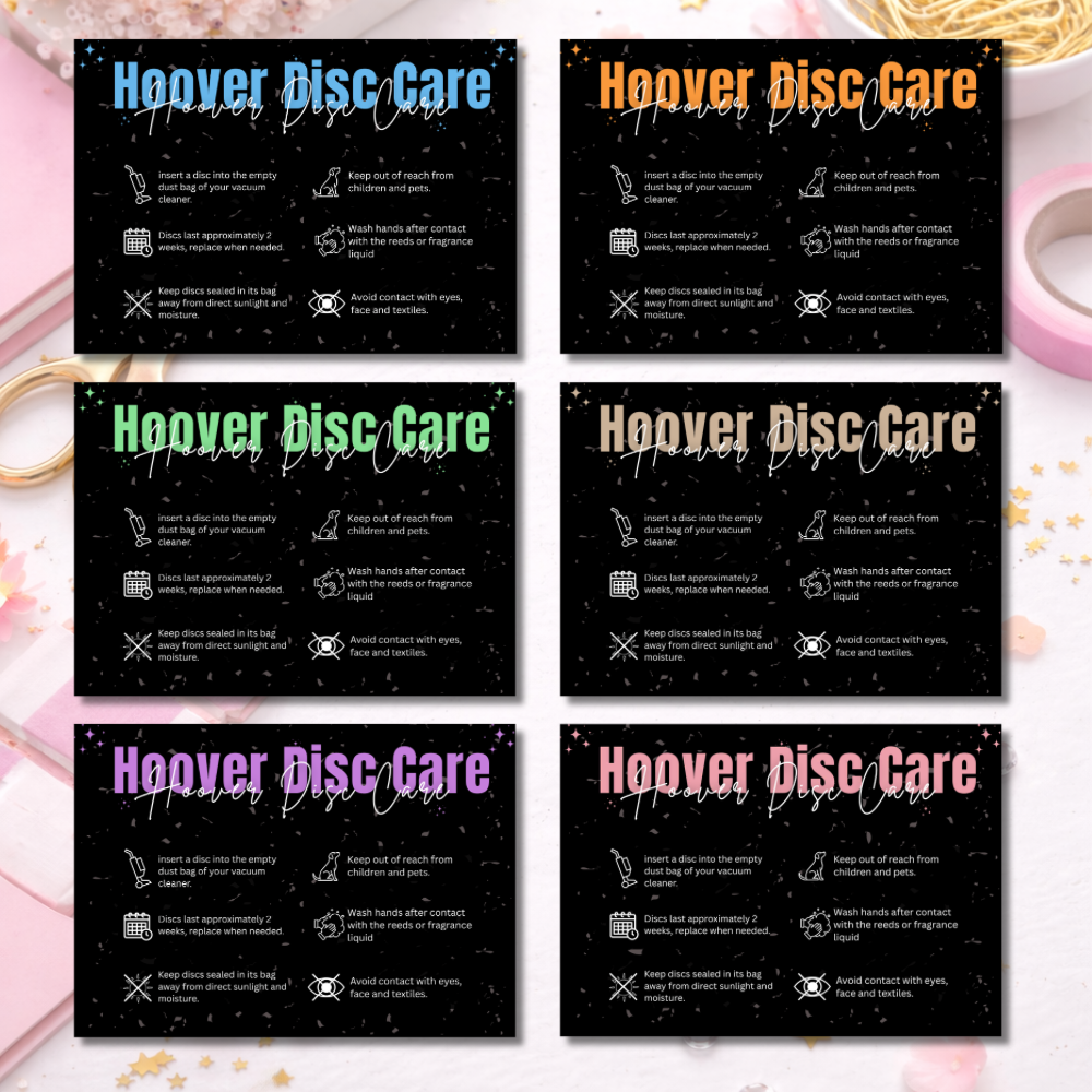 Black Hoover Disc Care Cards