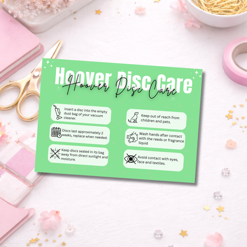 Coloured Hoover Disc Care Cards