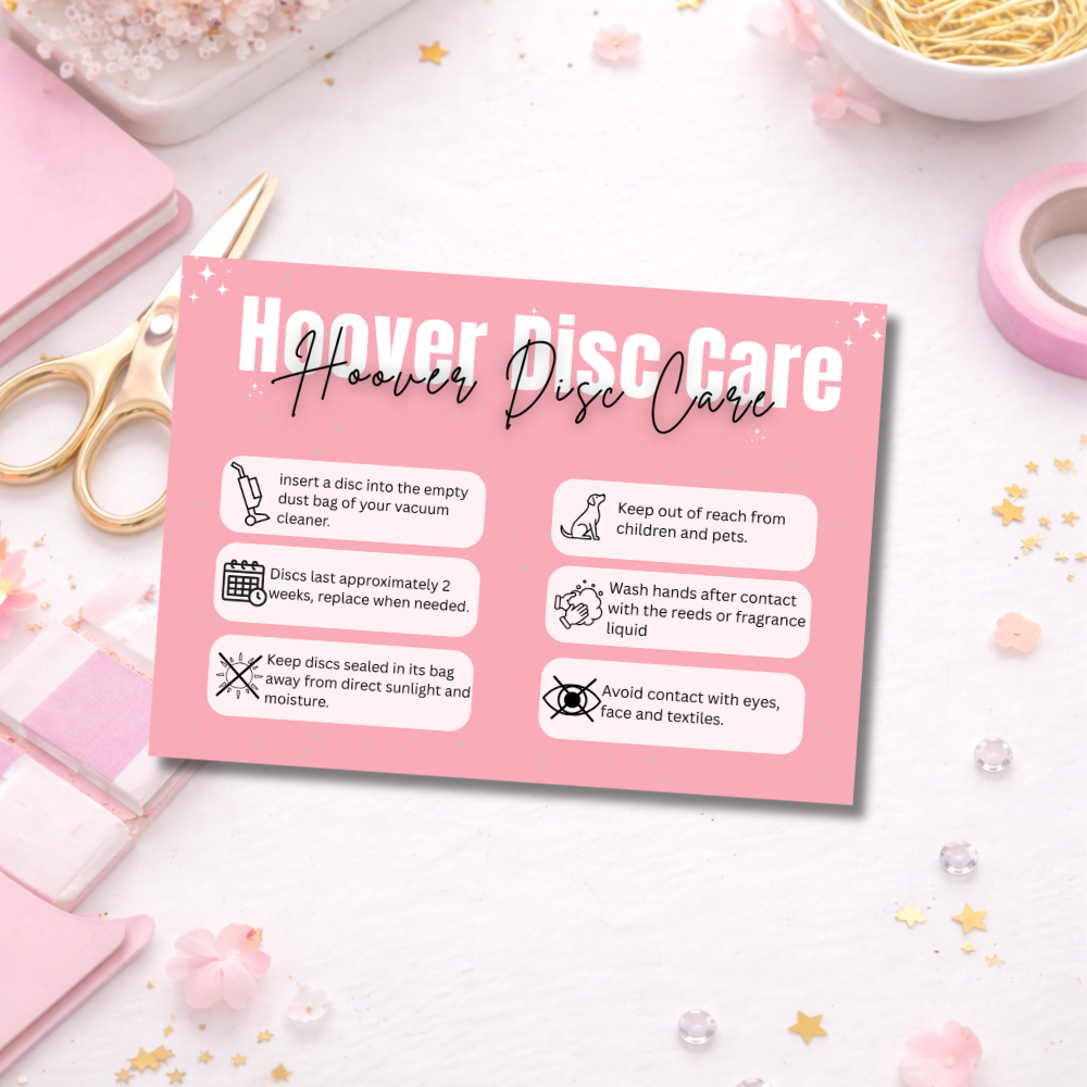 Coloured Hoover Disc Care Cards