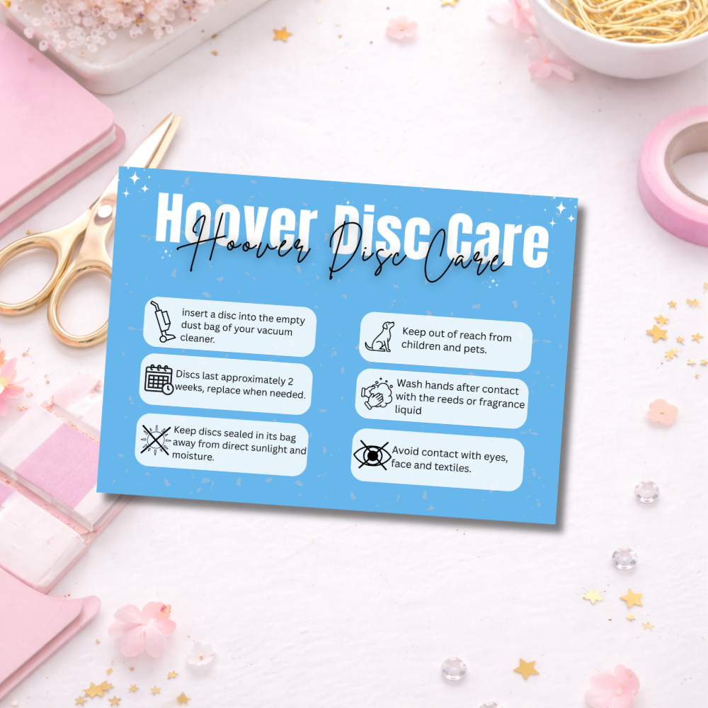 Coloured Hoover Disc Care Cards