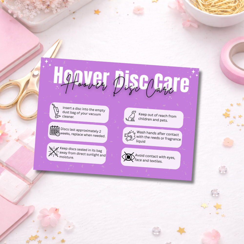 Coloured Hoover Disc Care Cards