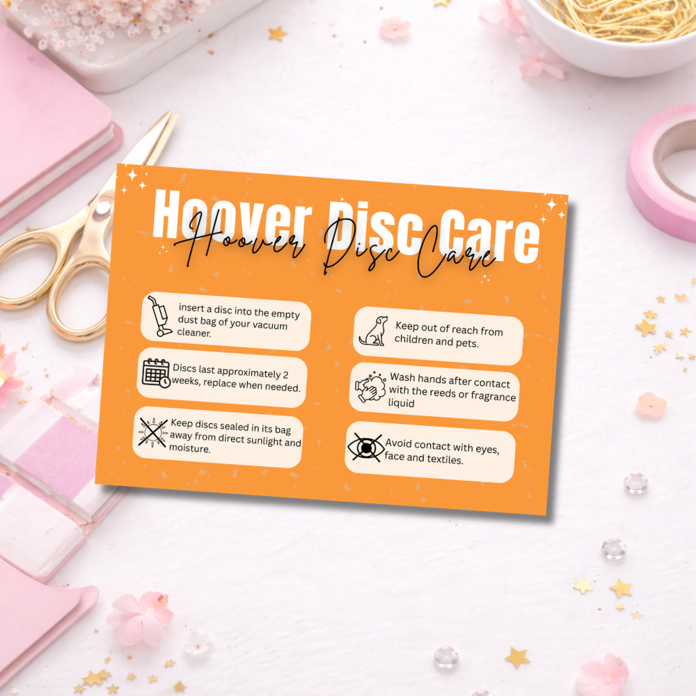 Coloured Hoover Disc Care Cards