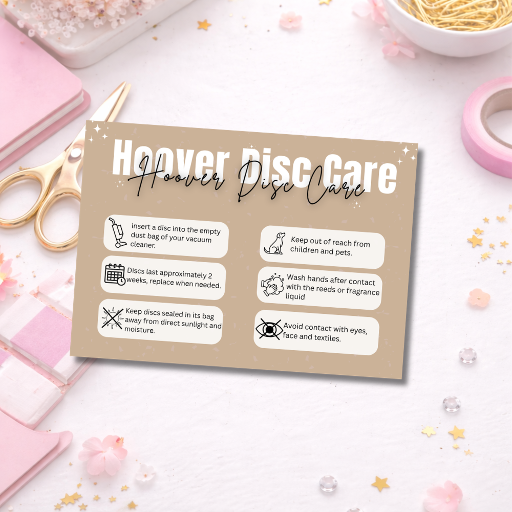 Coloured Hoover Disc Care Cards