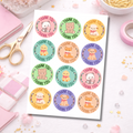 Kawaii Thank You Stickers 65mm