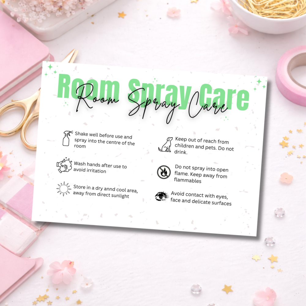Room Spray Care Cards
