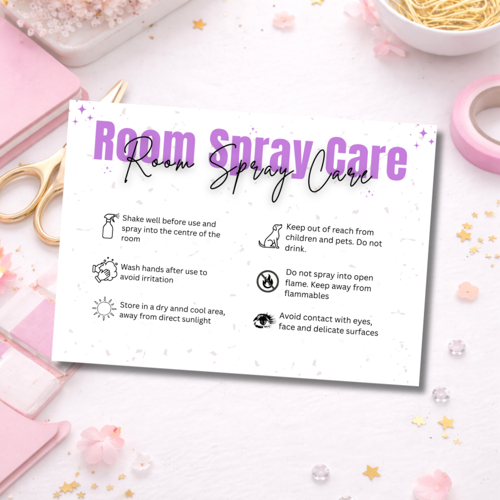 Room Spray Care Cards