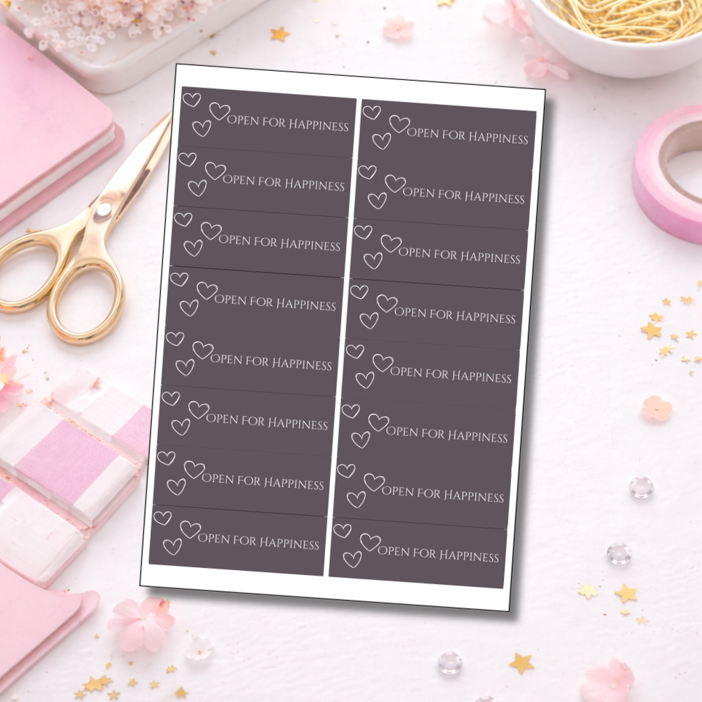 Happiness Sealing Stickers | Hearts