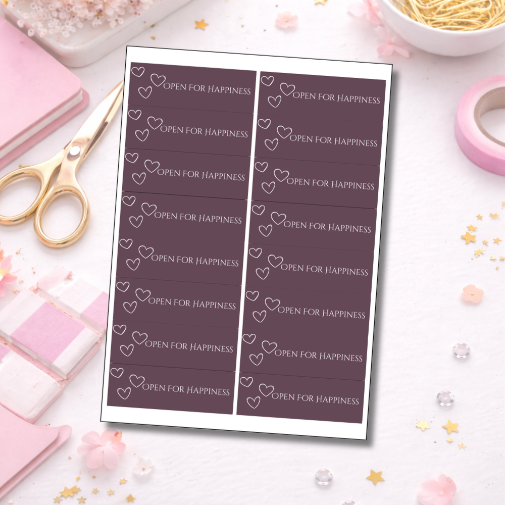 Happiness Sealing Stickers | Hearts